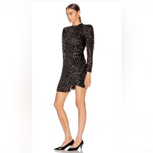 A.L.C. Jane Metallic Velvet Mini Dress - Picture 1 of 13